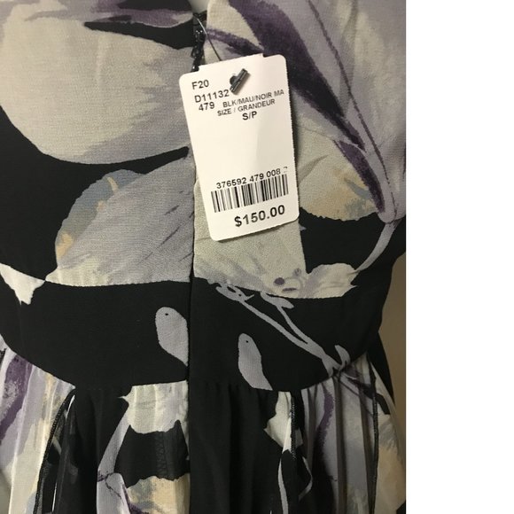 Le Chateau Lilac Purple Lavender Floral Swing ruffle pleated cocktail dress NWT - Picture 12 of 12